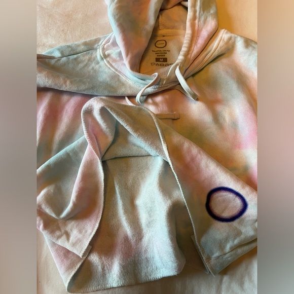 Tie Dye Hoodie - pink and blue cropped - Picture 6 of 10